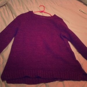Burgundy Sweater knitted